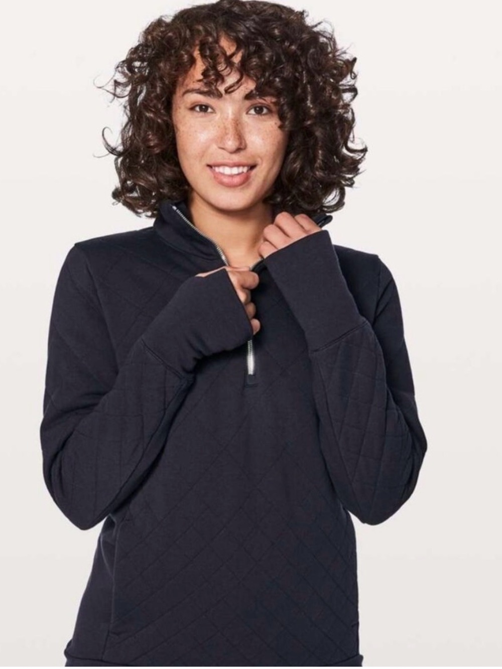 Lululemon Forever Warm Quilted Half-Zip Pullover Sweatshirt - Black